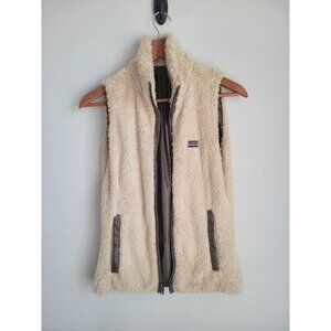 Patagonia Women's Reversible Fleece Vest Brown Beige M Full Zip